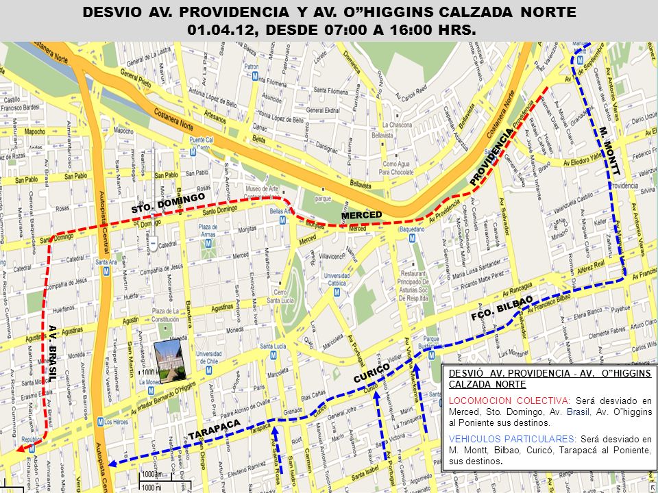DESVIO AV. PROVIDENCIA Y AV. O HIGGINS CALZADA NORTE