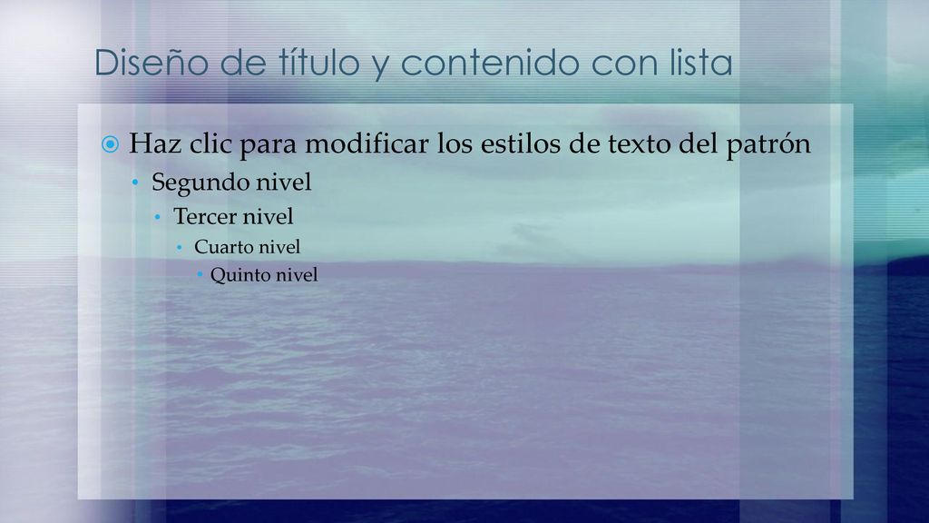 Diseño de título y contenido con lista