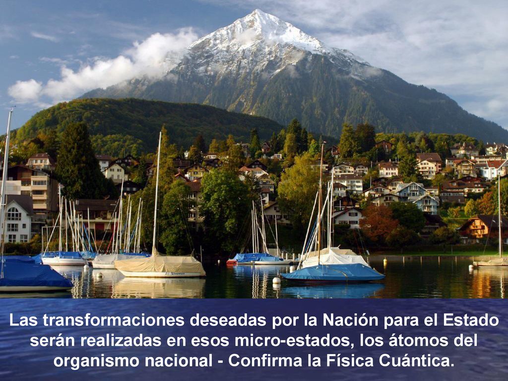 Las transformaciones deseadas por la Nación para el Estado serán realizadas en esos micro-estados, los átomos del organismo nacional - Confirma la Física Cuántica.