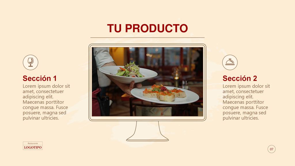 TU PRODUCTO Sección 1 Sección 2