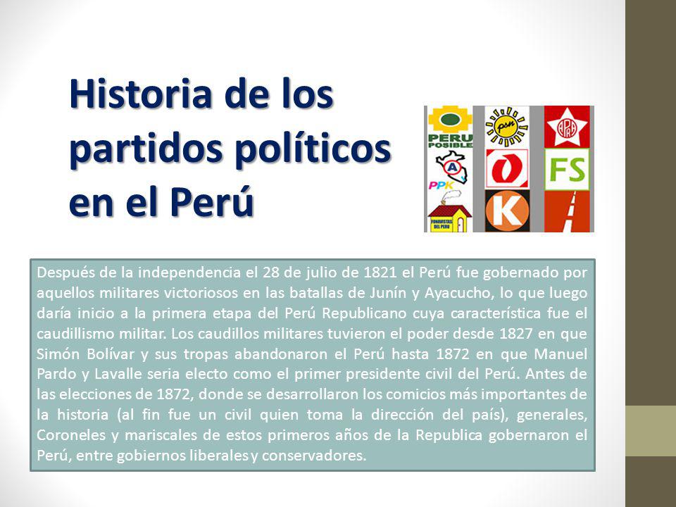 Historia de los partidos políticos en el Perú