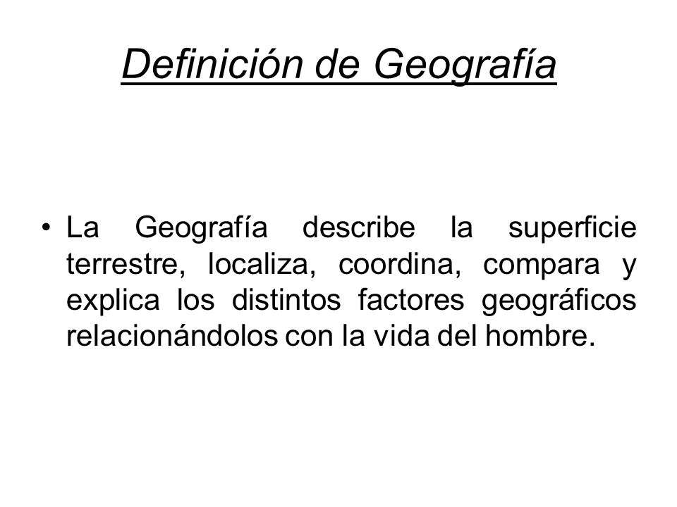 Definición de Geografía