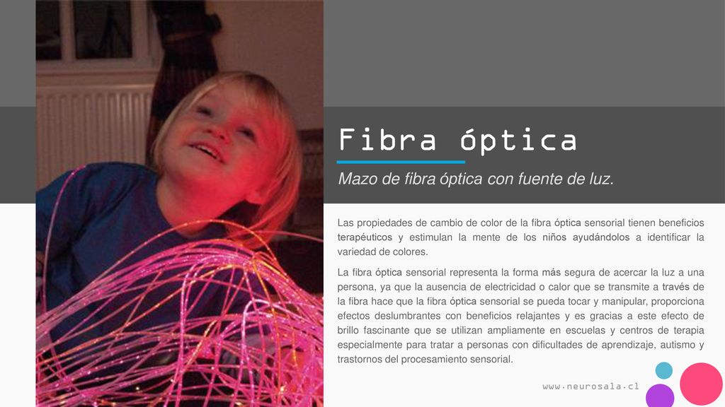 Fibra óptica Mazo de fibra óptica con fuente de luz.