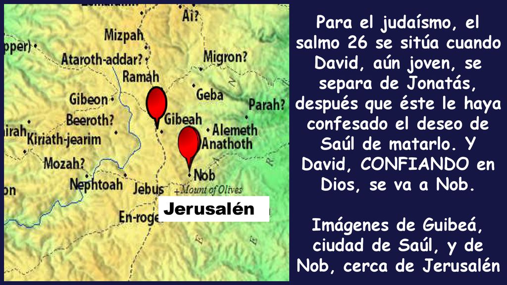 Imágenes de Guibeá, ciudad de Saúl, y de Nob, cerca de Jerusalén