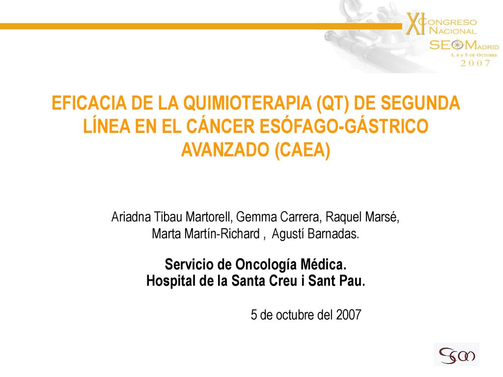 Servicio de Oncología Médica. Hospital de la Santa Creu i Sant Pau.