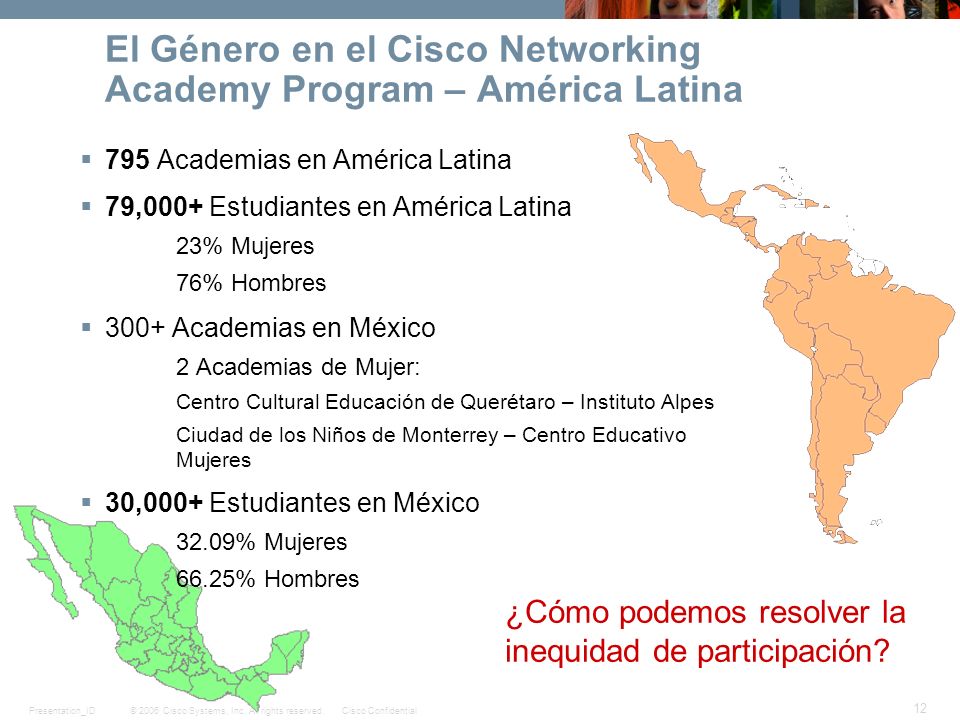 El Género en el Cisco Networking Academy Program – América Latina