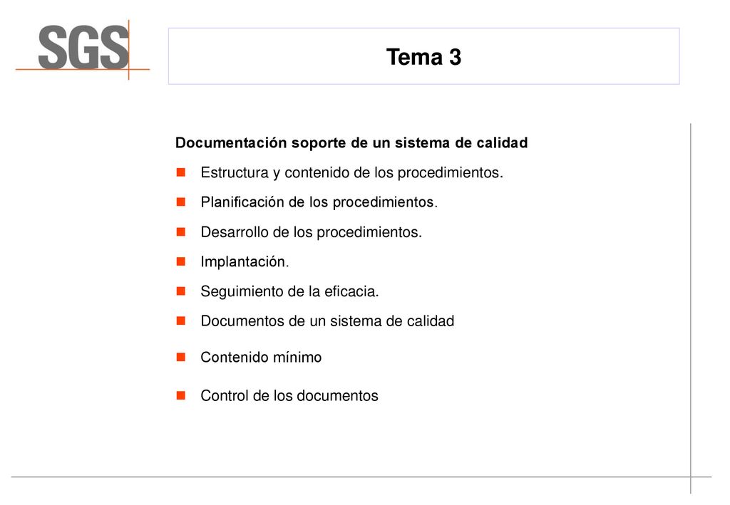 Tema 3 Documentación soporte de un sistema de calidad