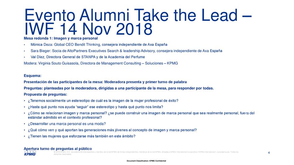 Evento Alumni Take the Lead – IWF 14 Nov 2018