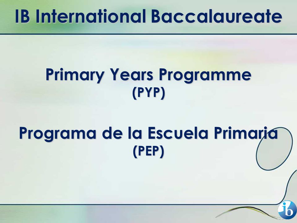 IB International Baccalaureate