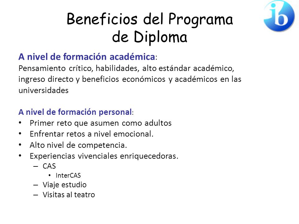 Beneficios del Programa de Diploma