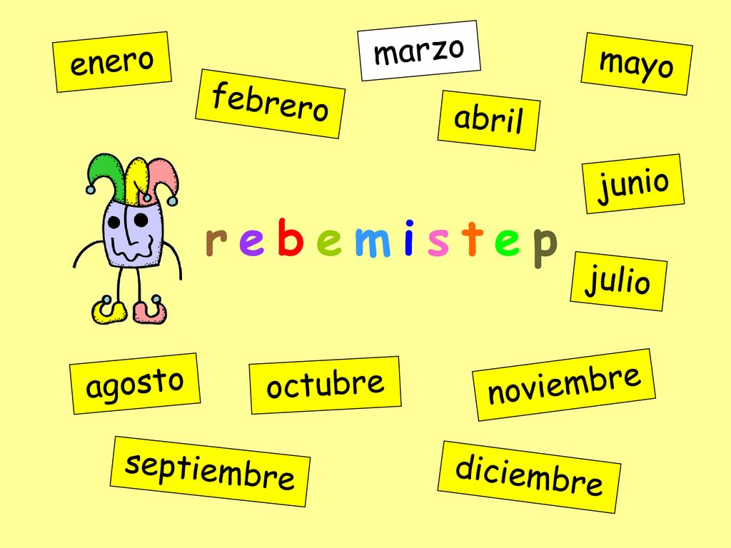 r e b e m i s t e p marzo enero mayo febrero abril junio julio agosto