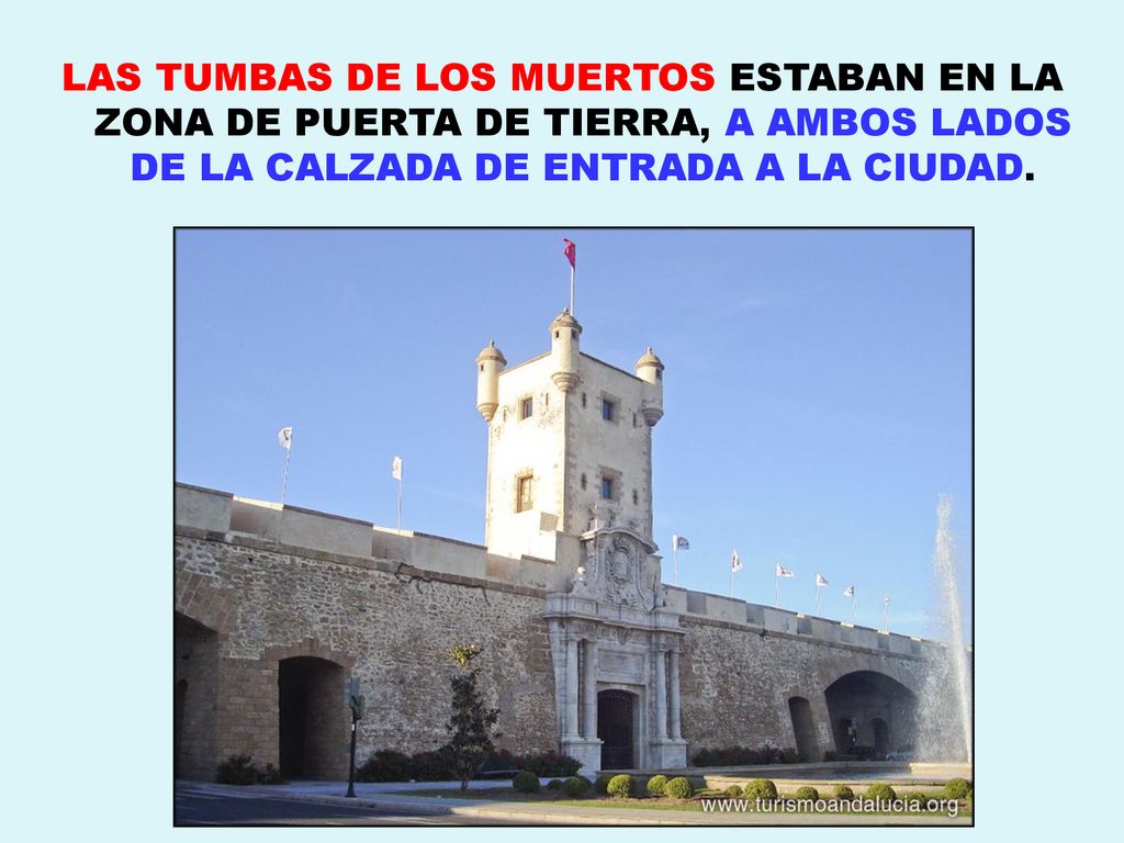 LAS TUMBAS DE LOS MUERTOS ESTABAN EN LA ZONA DE PUERTA DE TIERRA, A AMBOS LADOS DE LA CALZADA DE ENTRADA A LA CIUDAD.
