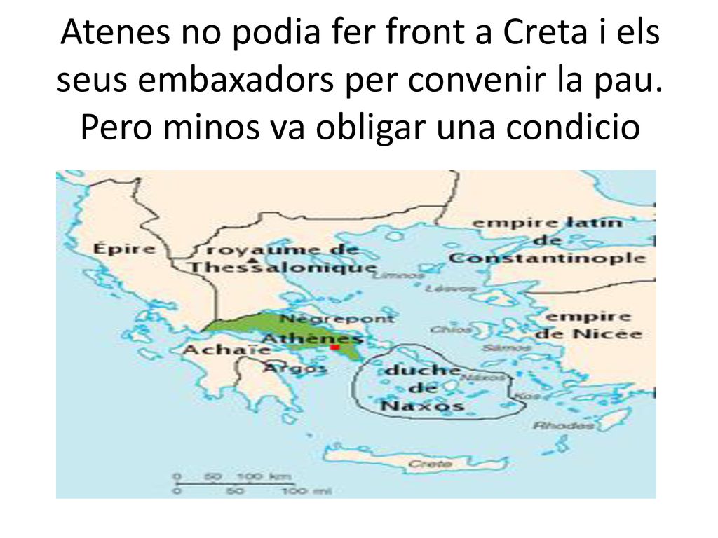 Atenes no podia fer front a Creta i els seus embaxadors per convenir la pau.