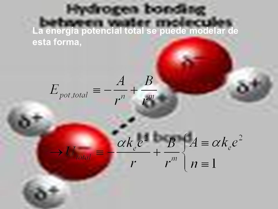 La energía potencial total se puede modelar de esta forma,