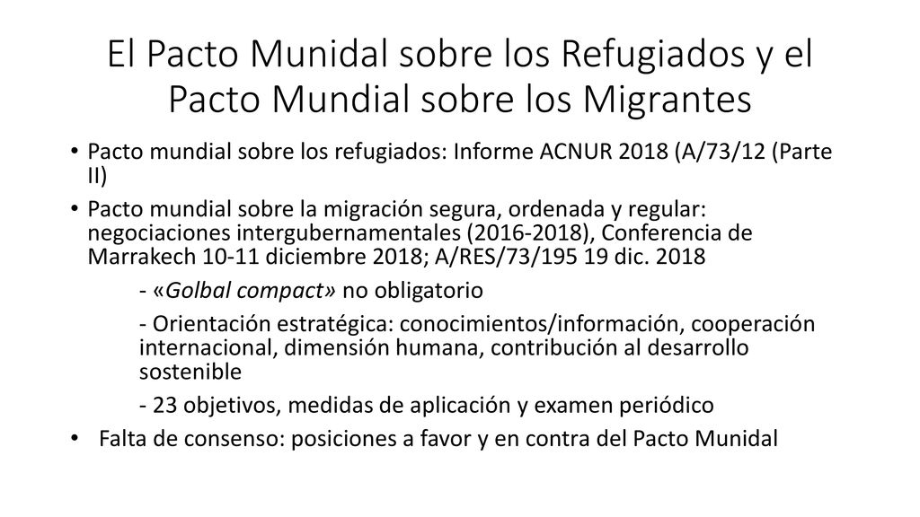 El Pacto Munidal sobre los Refugiados y el Pacto Mundial sobre los Migrantes
