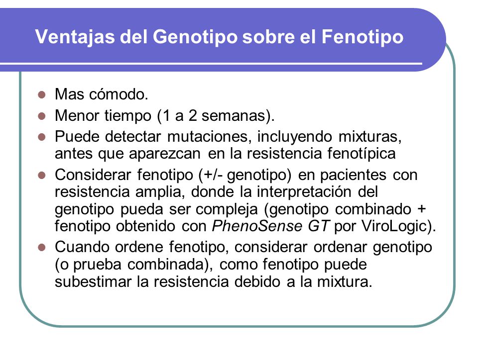 Ventajas del Genotipo sobre el Fenotipo