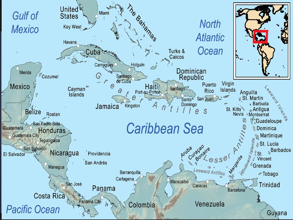 ¿Qué es El Caribe esta entre las costas de América del norte, América del sur, América Central, y el Golfo de México.