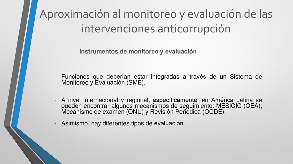 Aproximación al monitoreo y evaluación de las intervenciones anticorrupción