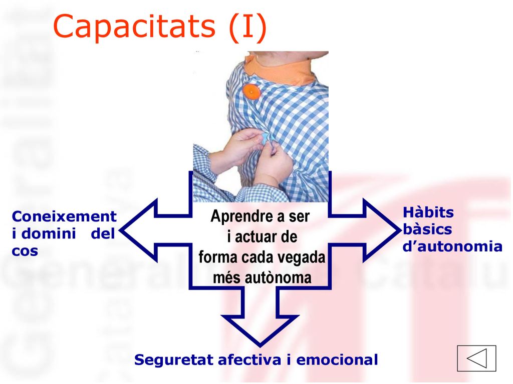 Capacitats (I) Aprendre a ser i actuar de forma cada vegada