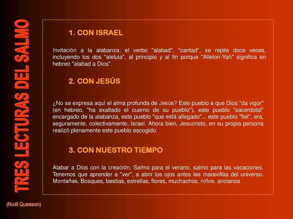 1. CON ISRAEL 2. CON JESÚS 3. CON NUESTRO TIEMPO
