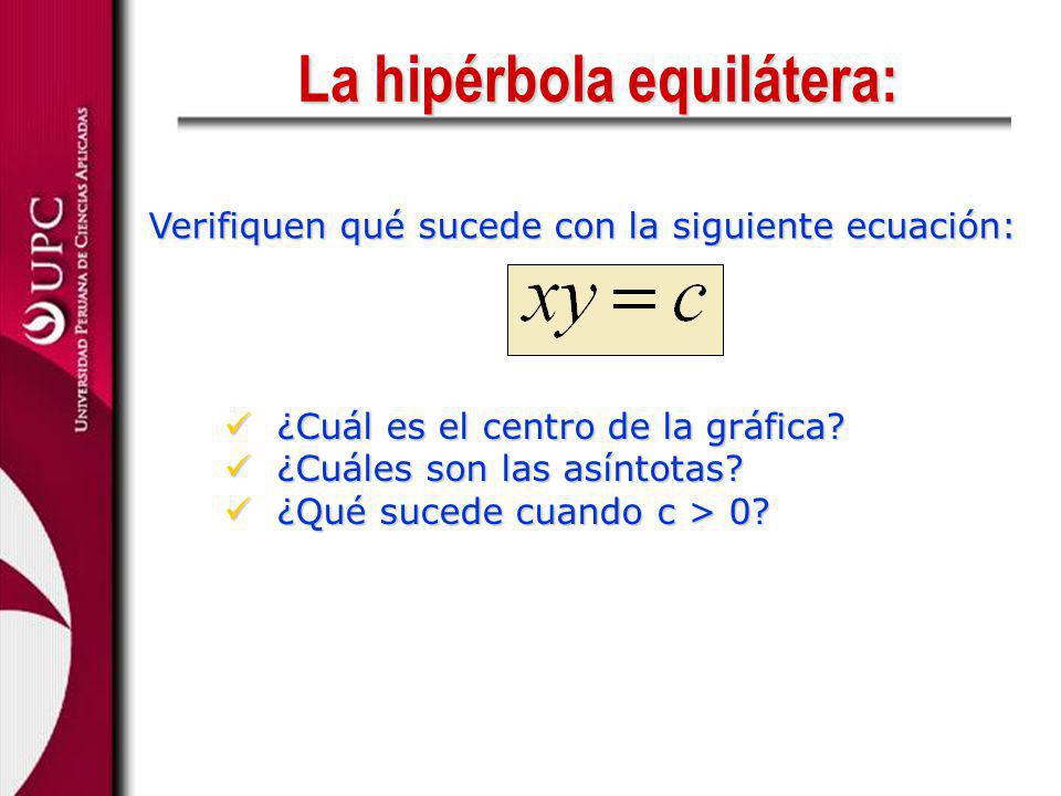 La hipérbola equilátera: