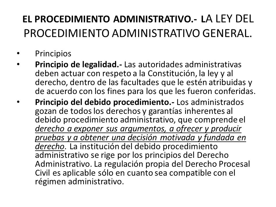 EL PROCEDIMIENTO ADMINISTRATIVO