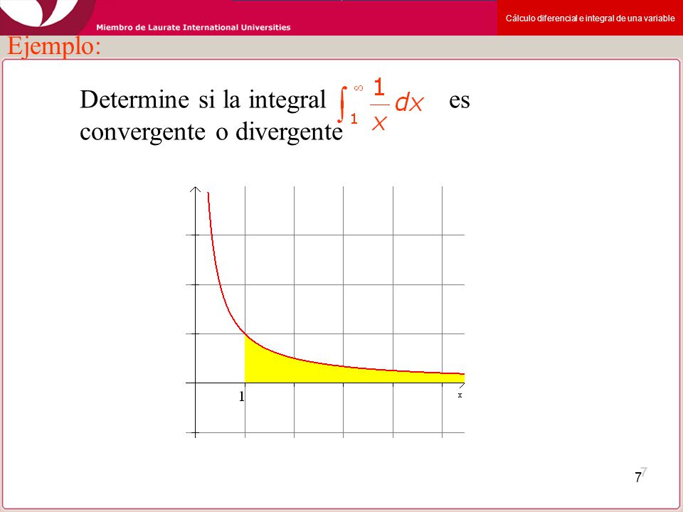 Ejemplo: Determine si la integral es convergente o divergente