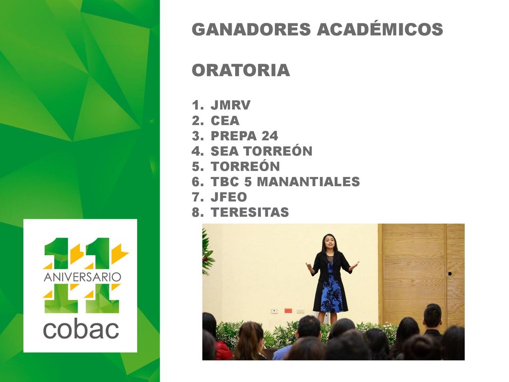 GANADORES ACADÉMICOS ORATORIA JMRV CEA PREPA 24 SEA TORREÓN TORREÓN