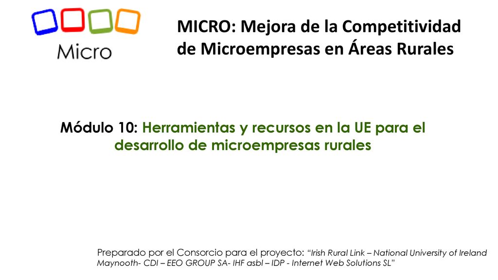 MICRO: Mejora de la Competitividad de Microempresas en Áreas Rurales