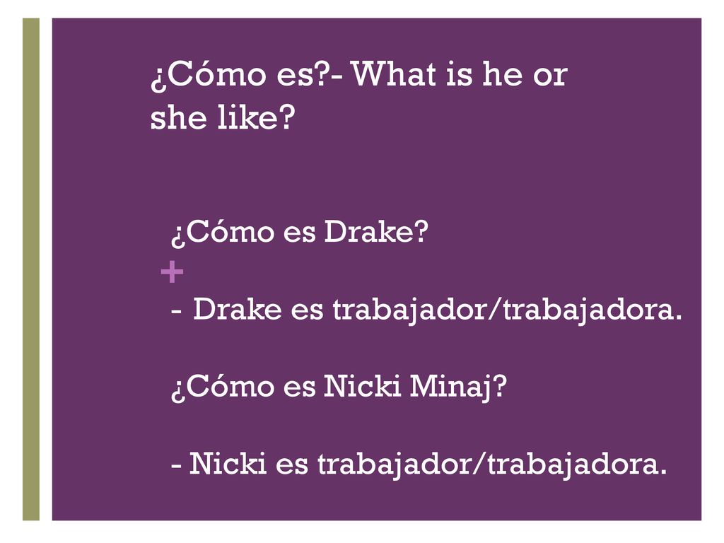 ¿Cómo es - What is he or she like