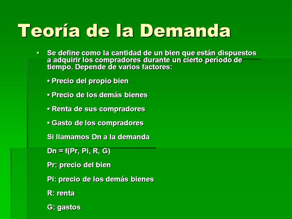 Teoría de la Demanda