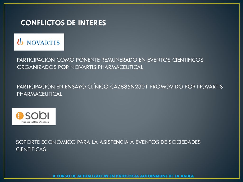 X CURSO DE ACTUALIZACIÓN EN PATOLOGÍA AUTOINMUNE DE LA AADEA