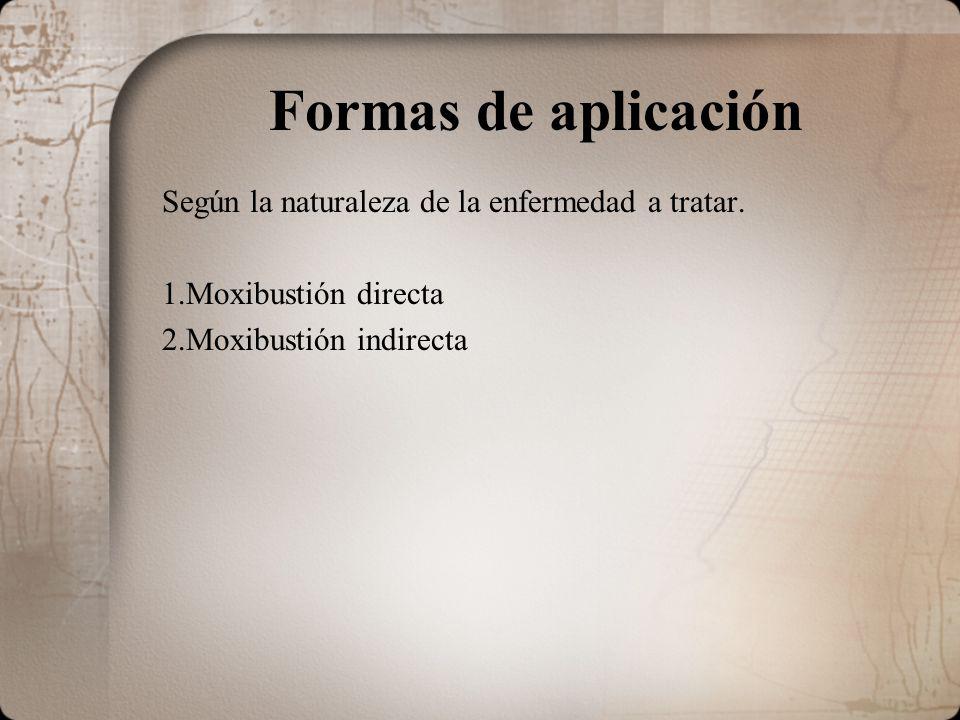 Formas de aplicación Según la naturaleza de la enfermedad a tratar.