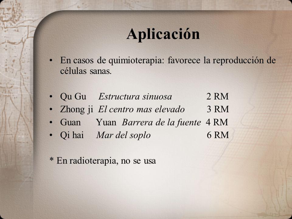 Aplicación En casos de quimioterapia: favorece la reproducción de células sanas. Qu Gu Estructura sinuosa 2 RM.