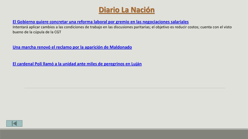 Diario La Nación El Gobierno quiere concretar una reforma laboral por gremio en las negociaciones salariales.