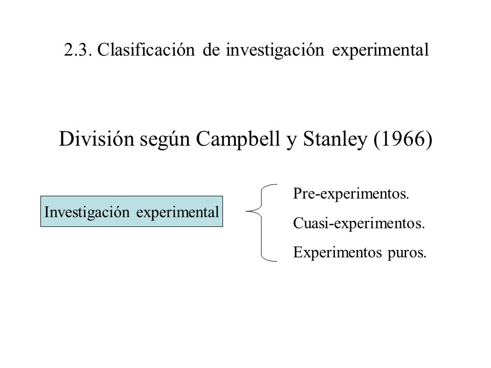 2.3. Clasificación de investigación experimental