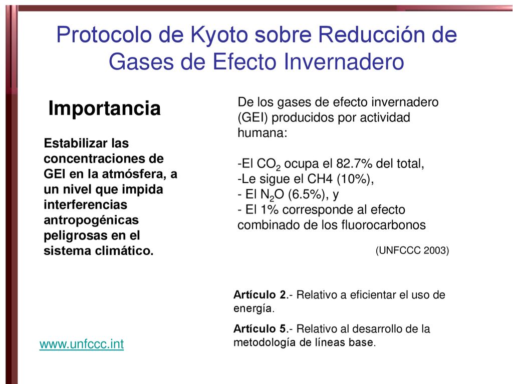 Protocolo de Kyoto sobre Reducción de Gases de Efecto Invernadero