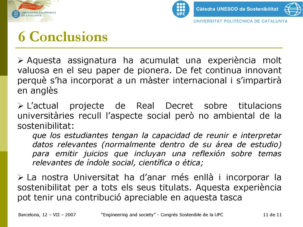 Engineering and society - Congrés Sostenible de la UPC 11 de 11