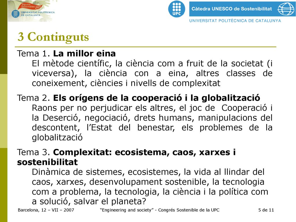 Engineering and society - Congrés Sostenible de la UPC 5 de 11