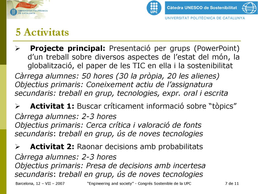 Engineering and society - Congrés Sostenible de la UPC 7 de 11