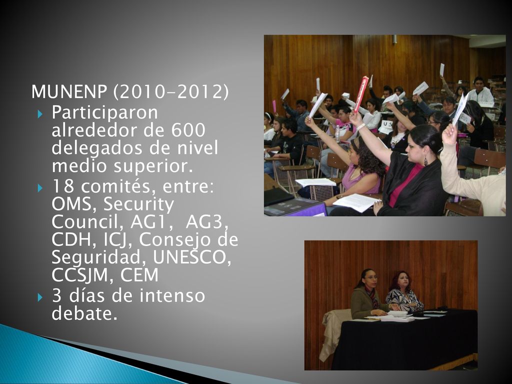 MUNENP ( ) Participaron alrededor de 600 delegados de nivel medio superior.