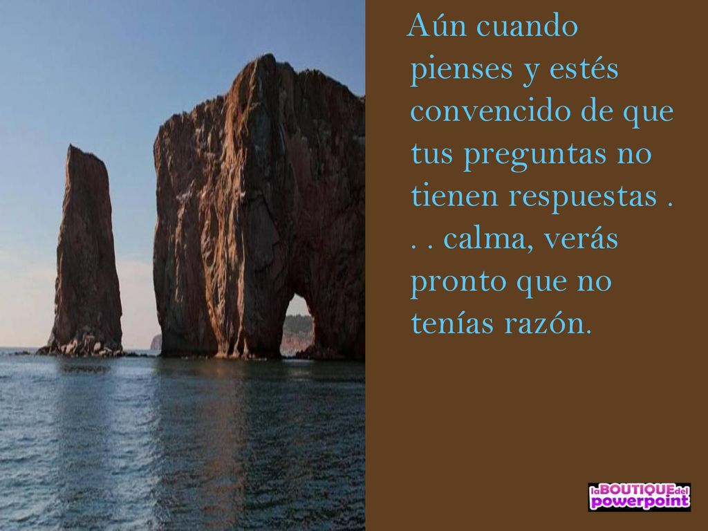Aún cuando pienses y estés convencido de que tus preguntas no tienen respuestas .