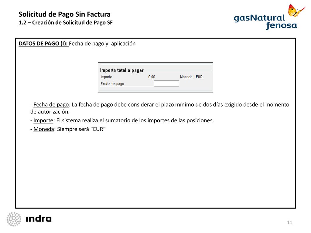 Solicitud de Pago Sin Factura 1.2 – Creación de Solicitud de Pago SF