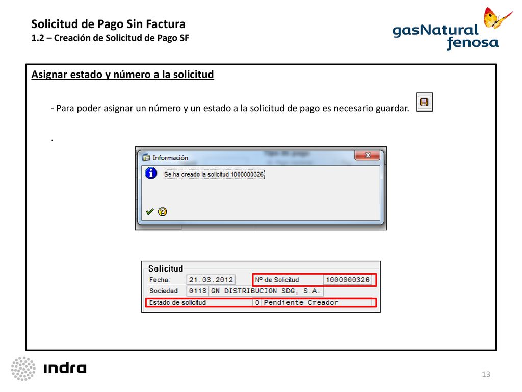 Solicitud de Pago Sin Factura 1.2 – Creación de Solicitud de Pago SF