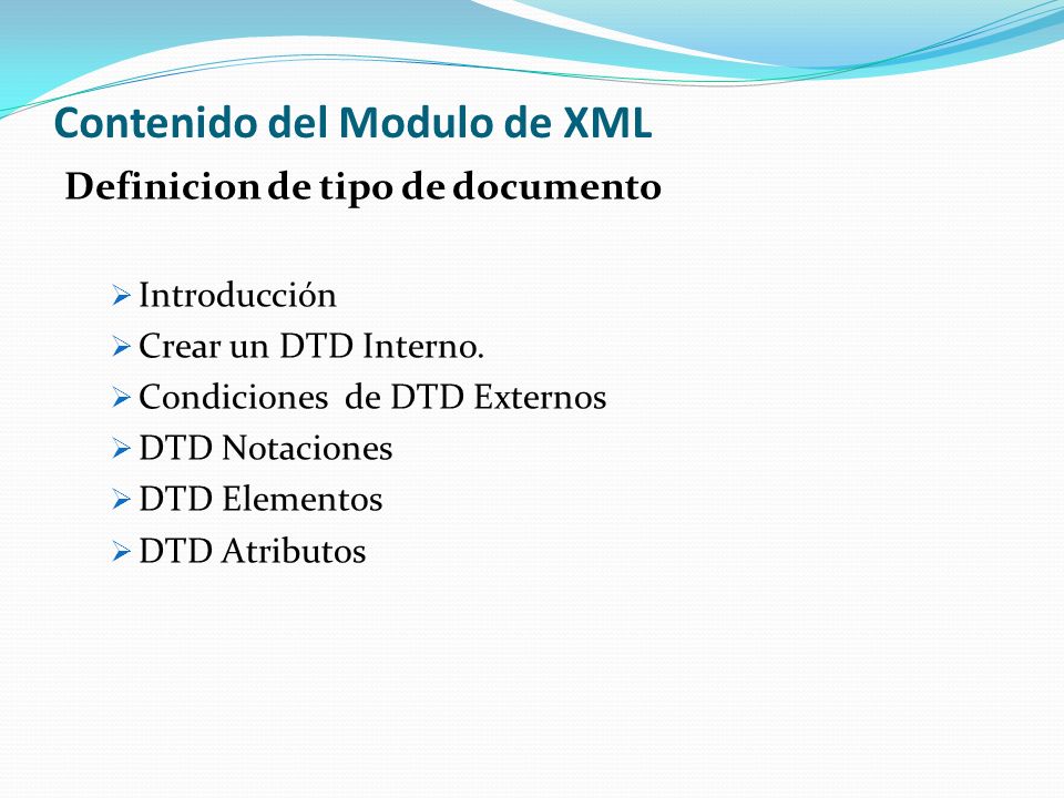 Contenido del Modulo de XML