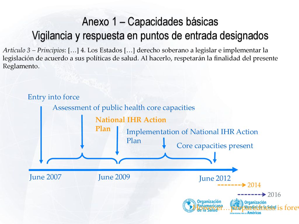 Anexo 1 – Capacidades básicas Vigilancia y respuesta en puntos de entrada designados