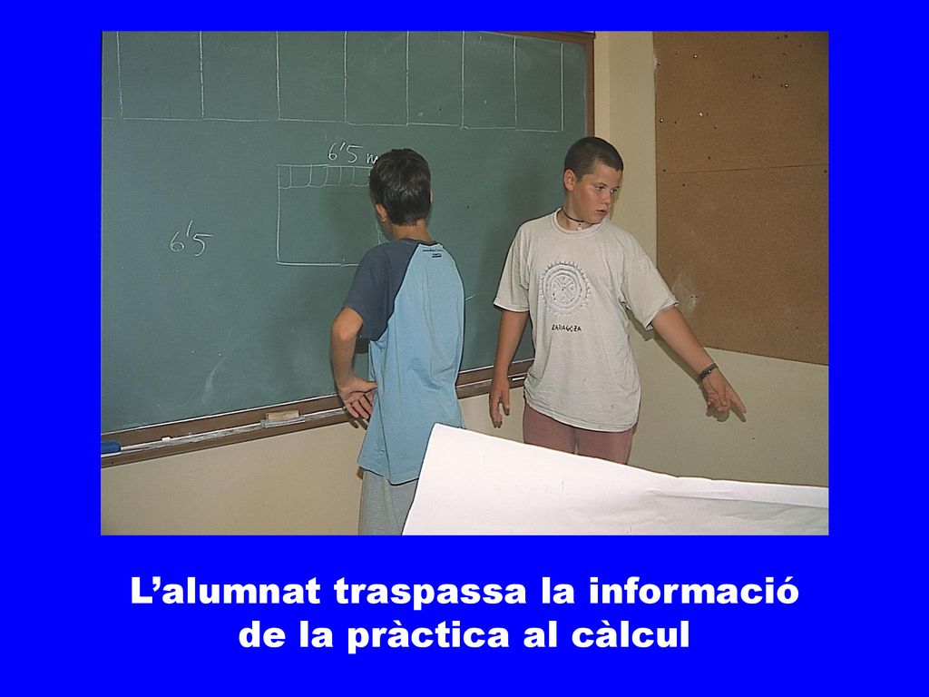 L’alumnat traspassa la informació de la pràctica al càlcul