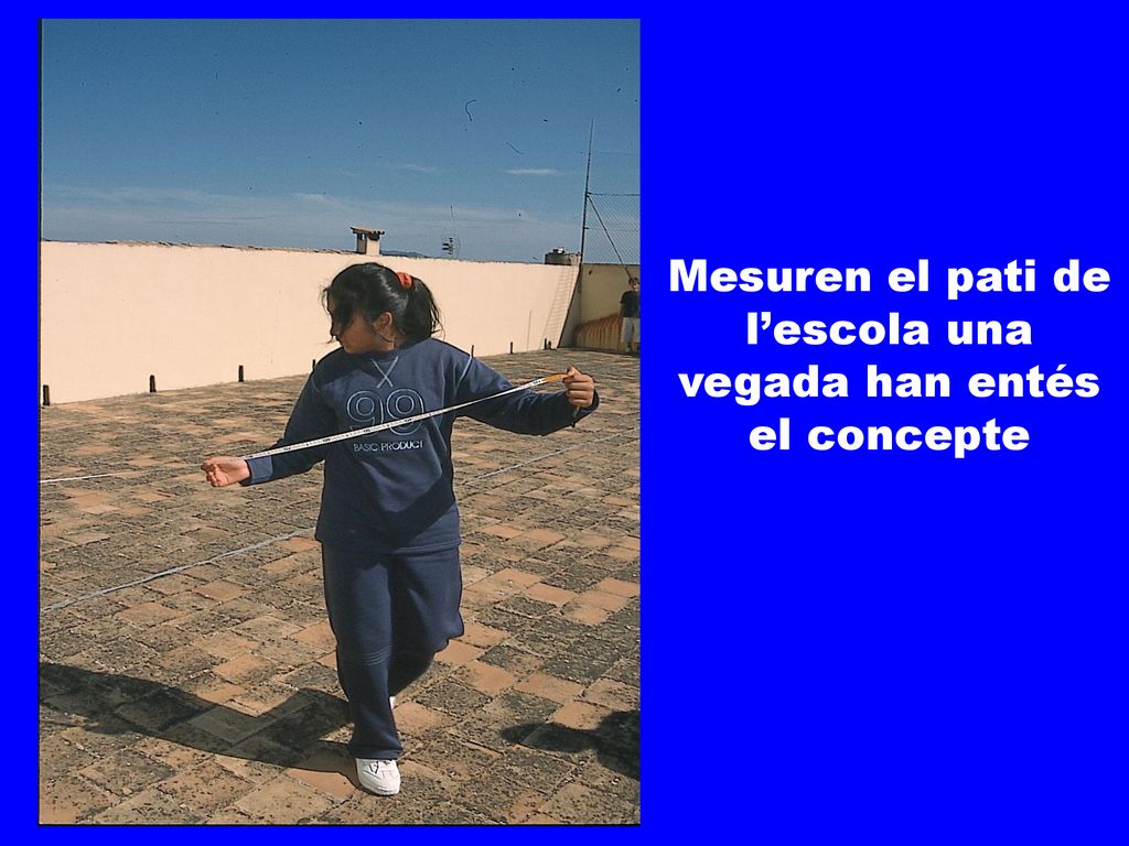 Mesuren el pati de l’escola una vegada han entés el concepte