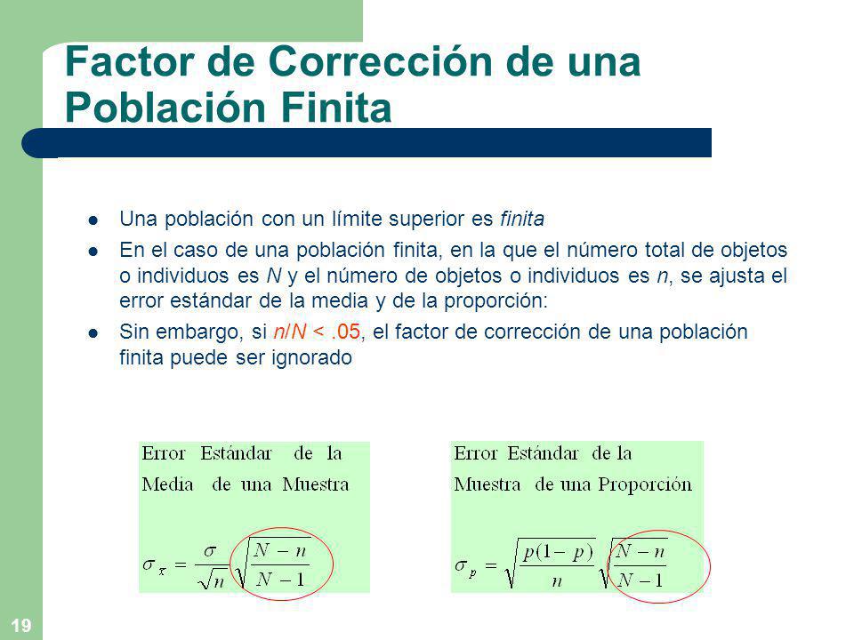 Factor de Corrección de una Población Finita