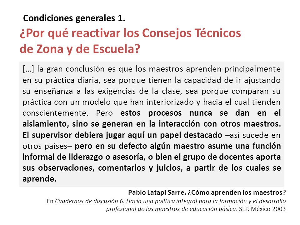 ¿Por qué reactivar los Consejos Técnicos de Zona y de Escuela